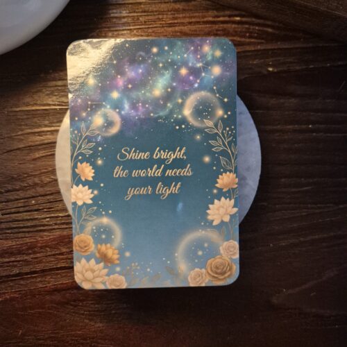 mån och blomster inspirerade motivationskort